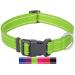 Dey-Premium dog collar nylon reflective adjustable for small and large dogs many colors and sizes collar dog puppy dog neck straps cat neck puppy neck green S s -1.5 x27-37 cm green reflecting