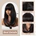 Long Black Wigs for Women - Shoulder Length Mixed Blonde with Bangs | Natural Synthetic Hair Replacement for Daily & Party Use - Style 2078-1 - Buy Online on GoSupps.com