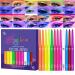 Colorful Eye Liner Set 12 Colors High-Precision Pen Tip Liquid Liner Waterproof UV Fluorescent Eyeliners Neon Glow Supplies Highly Pigmented Graphic Liners for Long-lasting Wearing