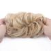 Silk-Co Hair Part with Rubber Band | Wavy Soft Dutt Hair Extensions | 45g Thickening Messy Bun Updos in Dark Blonde & Bleach Curled - Buy Online on GoSupps.com