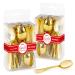 Gold Plastic Mini Spoons Disposable, 4 inch (80 Pack) Tasting Spoon, Dessert Mini spoon for Ice Cream Taster, Small Sample Desserts, Gelato Sampling, Fancy Miniature Pudding, Little Appetizers, Bulk
