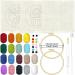 Wool Queen Punch Needle Beginner DIY Kit - 1 Punch Tool, 18 Colors Yarn, 2 Imitated Wood Hoops, Monk's Cloth, 5 Design Patterns - Kids Craft Gift - Buy Online on GoSupps.com