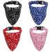 Gerfogoo 4 pieces of dogs Bandana headscarf dog hill cloth with collar triangular cloth neck triangle Dog Halstcher adjustable dog neckerchief for puppies Small big dogs and cats (s)