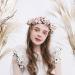 Hjhiwe Adjustable White Rose Bridal Crown - Boho Floral Headdress for Weddings & Photography - Rustic Beige Headband for Brides & Girls - Buy Online on GoSupps.com