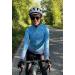 Wulibike Women's Long-Sleeved Cycling Jersey - Breathable Blue Gradient Road Bike Jersey with 3 Back Pockets | International Shipping Available - Buy Online on GoSupps.com