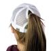 C.C Ponycap Messy High Bun Ponytail Adjustable Mesh Trucker Baseball Cap Hat White