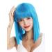 WIG ME UP VK-10-T4440 Women's Short Bob Wig - Straight Cleopatra Bangs in Light Blue Neon Blue | International Shipping - Buy Online on GoSupps.com
