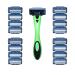 5 Durable and comfortable sharp stainless steel Blade Men's Razor with Dual Lubrication and Precision Trimmer Metal Handle and 17 Cartridges Cartridge Fits Razor Handle Only