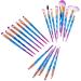 Glamza Diamond 20pc Make Up Blending Details Eyebrow Eyeshadow Eyelash Powder Lip Brushes Set (Blue) - Buy Online on GoSupps.com