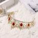 Minkissy Gemstone Crown Tiara - Red Crystal Rhinestone Queen Princess Pageant Hair Accessory for Wedding Party - Buy Online on GoSupps.com
