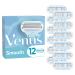 Gillette Venus Smooth Women's Razor Blade Refills, Pack of 12, 3 curve-hugging blades surrounded by protective cushions