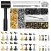 Alritz 480 Sets Leather Rivets  Double Cap Rivets Tubular 4 Colors 3 Sizes Metal Studs with Fixing Tools for DIY Leather Craft/Clothes/Shoes/Bags/Belts Repair Decoration 480(6mm/8mm)+Hammer