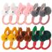 12 Pcs Easter Hair Ties for Kids gifts  Stuffed Rabbit Style Cute Animal Hair Scrunchies Bunny Hair Elastics Ties Ropes Cartoon Elastic Hair Rings Rubber Band Ponytail Holders for Girls Teen Kids