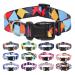 Mihqy dog collar adjustable soft & comfort dog collar Bohemian flowers geometric trunk design for small medium and large dogs (colored blocks L) L (neck circumference 38-63 cm width 2.5 cm) colored blocks