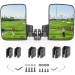 10L0L Golf Cart Mirror No Drilling Side Mirrors Universal for Club Car, EZGO,Yamaha, Folding Side Rear View Mirrors Adjustable 180 Degree HD Glass Side Mirror-No Drilling Required