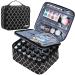 NICOGENA Double Layer Nail Polish Holder Organizer Bag and Manicure Set Case, Holds 30 Bottles (15ml-0.5 fl.oz), Secure Soft Storage Cube Storage (Lantern black)