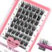 Cluster Lashes 72 Pcs Lash Clusters DIY Eyelash Extension Individual Lashes D-16mm Thin Band Easy to Apply at home Lashes (First Glance D-16mm)
