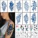 2 Week Tattoo Semi Permanent Tattoos Flower Sticker  8 Large Sheets Upgrade Juice Lasting 1-2 Weeks Tattoo for Women Girls and10 Sheets Realistic Temporary Tattoo Stickers -1