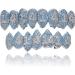 Hip Hop Blue Zircon Teeth Grillz Top Bottom Tooth Cap Decor Dental Grills for Unisex Rapper Jewelry Silver lower teeth - Buy Online on GoSupps.com