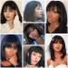 LINGHANG Short Black Bob Wig with Bangs - Natural Looking Heat Resistant Synthetic Wig for Women - Perfect for Halloween and Parties - Buy Online on GoSupps.com