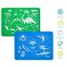 Brinware Reusable Slip Resistant Toddler Silicone Placemat for Kids - Dinosaur & Shark Green/Blue (2 Pack) 2 Pack - Green/Blue Dino & Shark - Buy Online on GoSupps.com