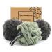 myHomeBody Large 70g Loofah Sponge, Body Scrubber, Bath Sponge, Loofah for Women, Men | Exfoliating Sponge Shower Pouf with Activated Charcoal - 2 Graphite Gray + 1 Sage Green, 3 Pack