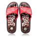 Byriver acupressure shoes foot massage device reflex zone massage slippers for men relief plantar fasciitis heel arch arthritis neuropathy pain (red 25) red 35-37.5