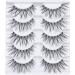 False Eyelashes Glamour Fake Lashes Reusable 100% Handmade (5 Pairs) D-17MM Glamour