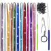 DJTINSEL Hair Tinsel Kit 11 Colors Fairy Tinsel Hair Extensions 46 Inch Hair Tinsel Heat Resistant 2700 Strands Glitter Fairy Hair Tinsel Kit Hair Tensile with Beads (11 Colors)