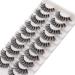 Losha Lashes D Curl Russian Strip Lashes | Fluffy False Eyelashes 10 Pairs Pack with Clear Band | DT01 - Buy Online on GoSupps.com