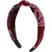 Zac's Alter Ego Retro Vintage Style Paisley Knot 30mm Width Padded Aliceband Burgundy - Buy Online on GoSupps.com