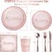 175PCS Happy Birthday Plates and Napkins Party Supplies  Paper Pink and Rose Gold Plates and Napkins with Rose Gold Plastic Forks Knives Spoons Serve 25 Guests for Girl Women Birthday Party Decoration - Buy Online on GoSupps.com