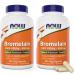 NOW Bromelain 500 mg, 200 Veg Capsules (Pack of 2) Supplement - Non-GMO, Vegan 500mg Caps