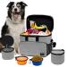 Dog travel bag Large pet travel set for deliveries includes 2 collapsible dog chains 2 travel food container dog travel set for a weekend away set (gray m) gray l