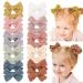 Jollybows 20pcs Baby Girl Hair Bows Clips Fully Lined 3.5" Barrettes Hair Accessories for Little Girls Toddler Kids Teens Multi-colored