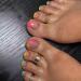 Buy Rainbow Press On French Tip Fake Toenails - Glossy Pink Acrylic Toe Nails with Colorful Designs for Women - Buy Online on GoSupps.com