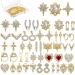 48 Pieces 3D Shiny Nail Rhinestones Luxury Nail Decoration Diamonds Metal Nail Jewelry Nail Beauty Design Charms Gold Heart Nail Gems Nail Design Crystals for DIY Women Nail  24 Styles