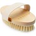 Organic Body Brush for Dry Skin - Lymphatic Drainage & Cellulite Treatment with Natural Wild Boar Bristles | Spa Peeling & Massage - Medium Oval - Buy Online on GoSupps.com