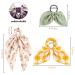 WATINC 12 Pcs Bowknot Hair Scrunchies Silk Satin Scarf Hair Ties for Women - Floral Chiffon & Dot Flower Pattern Scrunchie Ponytail Holders - Buy Online on GoSupps.com