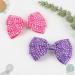 2PCS Rhinestone Hair Bows for Women Girls - Sparkling Crystal Stone Clips - Hot Pink Purple Ribbon Accessories - Bride Hair Clips - Buy Online on GoSupps.com