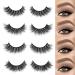 SY LASHES 15mm 3D Real Mink Lashes Natural Look Cat Eye False Eyelashes Wispy Short Fake Eye Lashes Fluffy Luxury Volume 5D Strip Eyelashes (Lucky, 4 Pairs) 15mm Mix