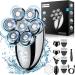 Head Shavers for Bald Men 7D Upgraded Shavers for Men with LED Display 5 in 1 Rotary Skull Shaver IPX7 Wet/Dry Mens Cordless Shaver Grooming Kit with with Hair Clippers Beard Trimmer Nose Trimmer Fn-6900s