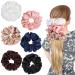 6 Pieces Oversized Satin Scrunchies for Hair Soft Silk Elastic Hair Band Set Hair Ties Ponytail Holders for Women and Girls Pink Champagne Coffee White Black and Navy Blue Pink Champagne Coffee White Black Navy Blue
