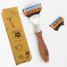 5 Edge Mens Shaving Safety Razor Wood Handle- Perfect Razors for Men That Suits All Skin Type 5 Edge Razor