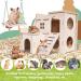 Byzesty Wooden Hamster House - 7 Piece DIY Toy & Accessories for Guinea Pigs Dwarf Hamsters Chinchillas | Fun Roller Bridge Rocker & Swing - Buy Online on GoSupps.com