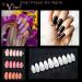 Vixi 600 Long Oval Nail Set with Prep File - 10 Sizes Clear Express Full Cover False Fingernail Extensions for Salon & Home Use - Buy Online on GoSupps.com
