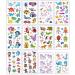 Temporary Tattoos for Kids | 120 Glitter + 20 Luminous Kids Tattoos | Birthday Gift,Kids Party Favors | Mermaid Butterfly Animal Dinosaur Pirate Space Fake Tattoos