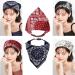 : GaoBangM Paisley & Floral Headbands - Set of 4 Vibrant Bandanas Elastic Triangular Design Stylish Accessory for Women & Girls in Red Blue White Black - Buy Online on GoSupps.com