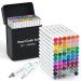 Art Markers 65 Coloring Markers and 1 Blender 66 Pack Alcohol Based Dual Tip Permanent Markers Highlighters with Case Excellent for Adults Kids Coloring Marking Drawing Sketching by Smart Color Art 66 Colors