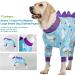 LovinPet Large Dog Pajamas - Anti Licking Recovery Clothes, Lightweight Onesie, Starlight Rainbow/Wild Horse Prints, UV Protection - Large Blue - Buy Online on GoSupps.com